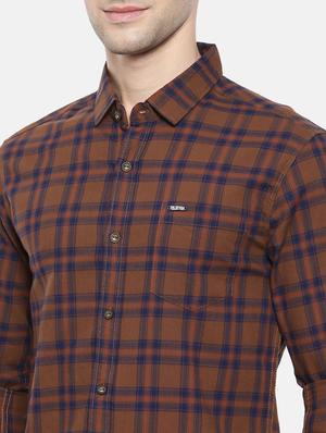 brown cotton casual shirt - 15731620 - Standard Image - 5
