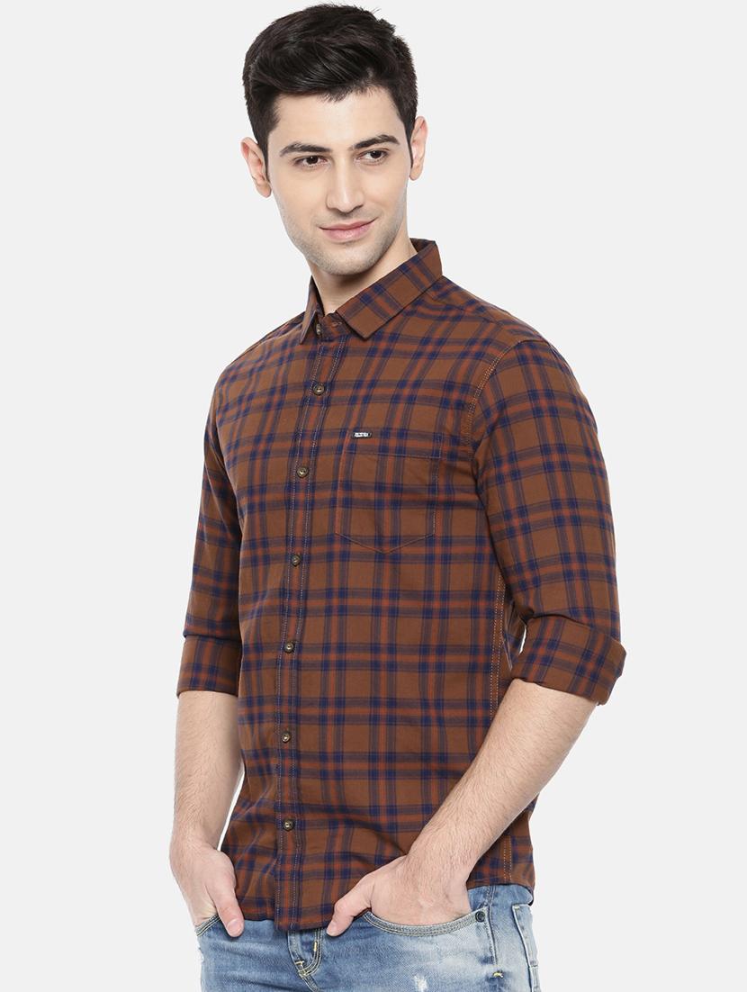 brown cotton casual shirt - 15731620 - Zoom Image - 2