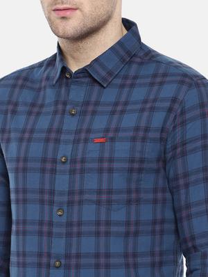 blue cotton casual shirt - 15731621 - Standard Image - 5
