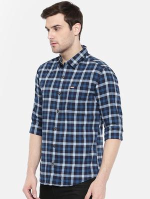 blue cotton casual shirt - 15731623 - Standard Image - 2
