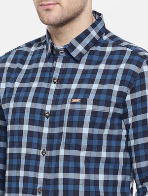 blue cotton casual shirt - 15731623 - Standard Image - 5