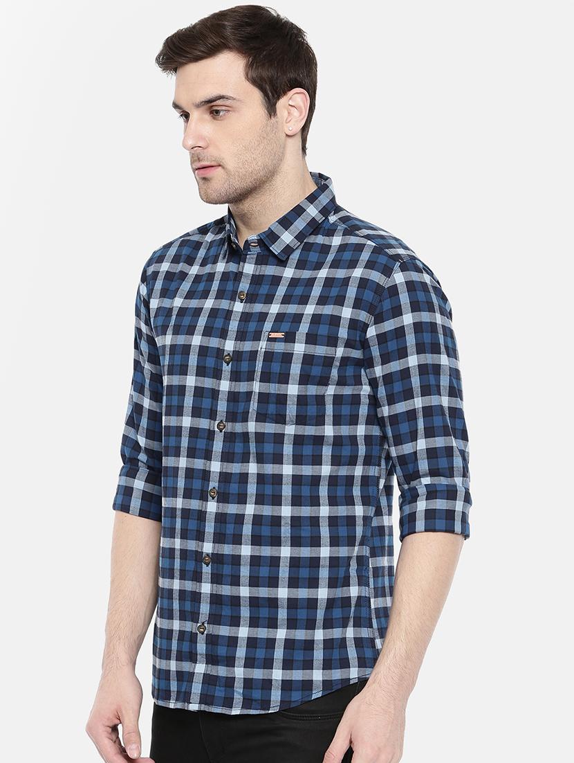 blue cotton casual shirt - 15731623 - Zoom Image - 2