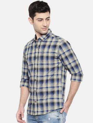 blue cotton casual shirt - 15731624 - Standard Image - 2