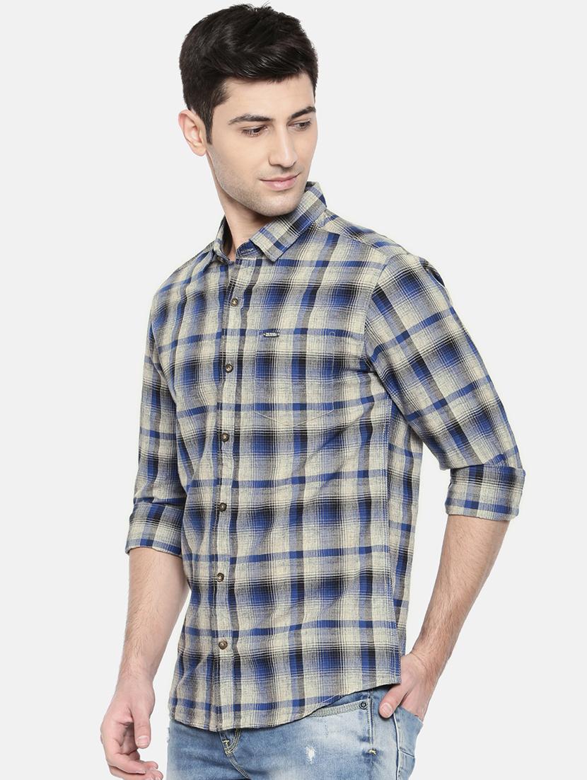 blue cotton casual shirt - 15731624 - Zoom Image - 2