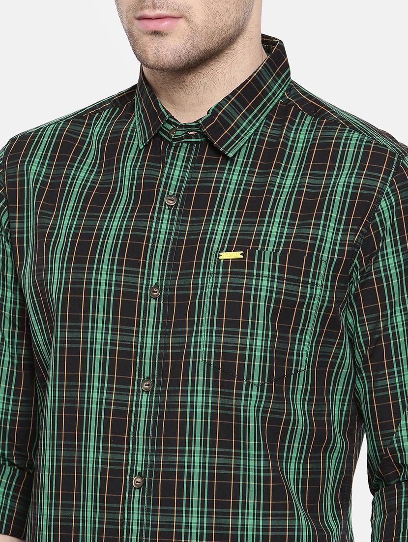 green cotton casual shirt - 15731626 - Zoom Image - 5