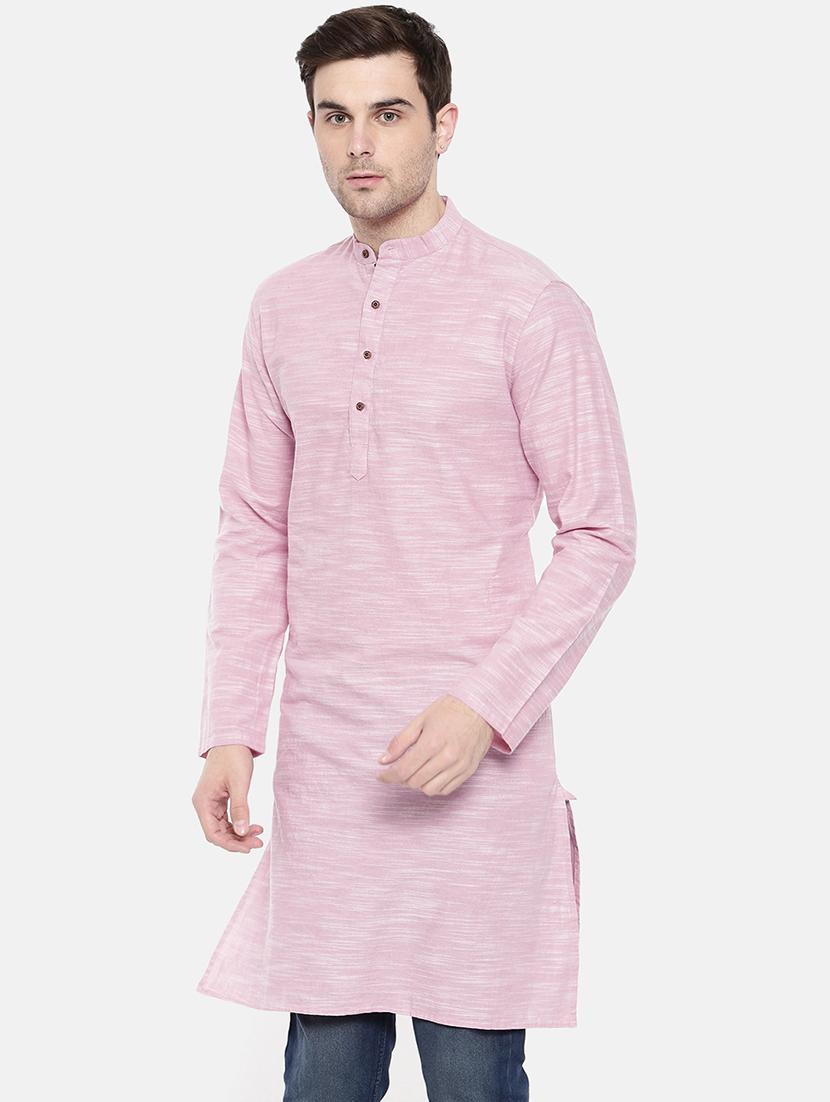 pink cotton long kurta - 15731641 - Zoom Image - 2
