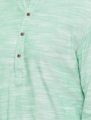 green cotton long kurta - 15731643 - Standard Image - 5