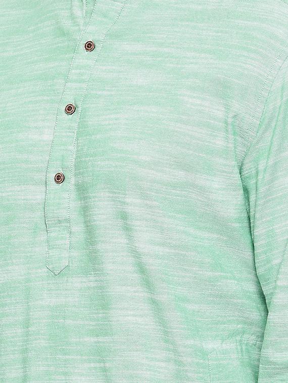 green cotton long kurta - 15731643 - Zoom Image - 5