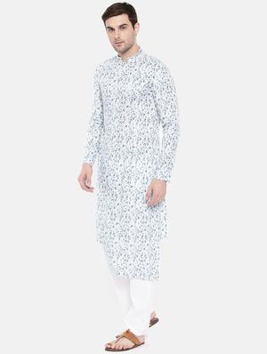 white cotton long kurta - 15731646 - Standard Image - 2