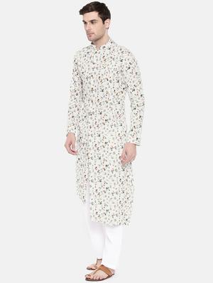 white cotton asymmetric kurta - 15731656 - Standard Image - 2