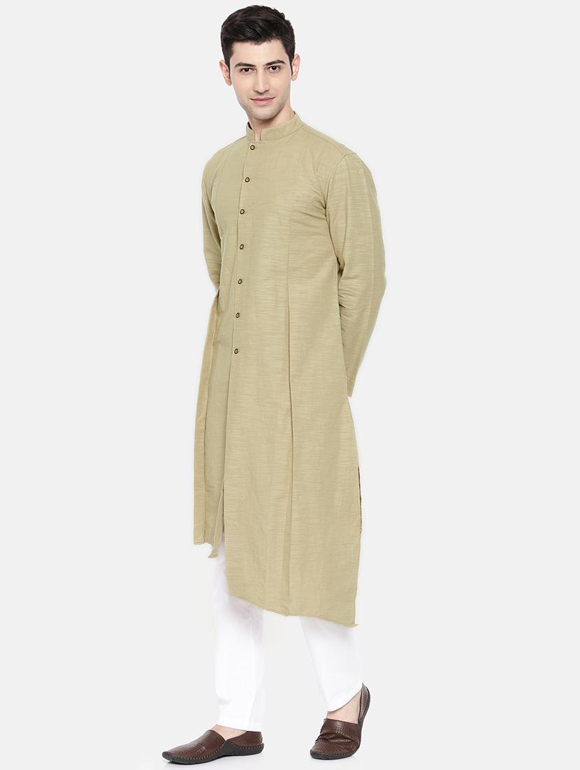 brown cotton asymmetric kurta - 15731658 - Zoom Image - 2