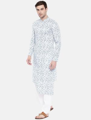 white cotton asymmetric kurta - 15731661 - Standard Image - 2