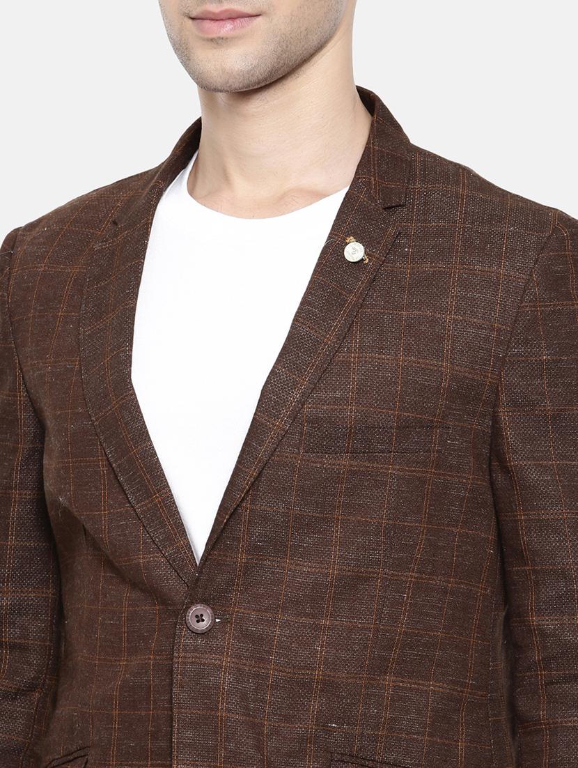 brown cotton single breasted blazer - 15731670 - Zoom Image - 5