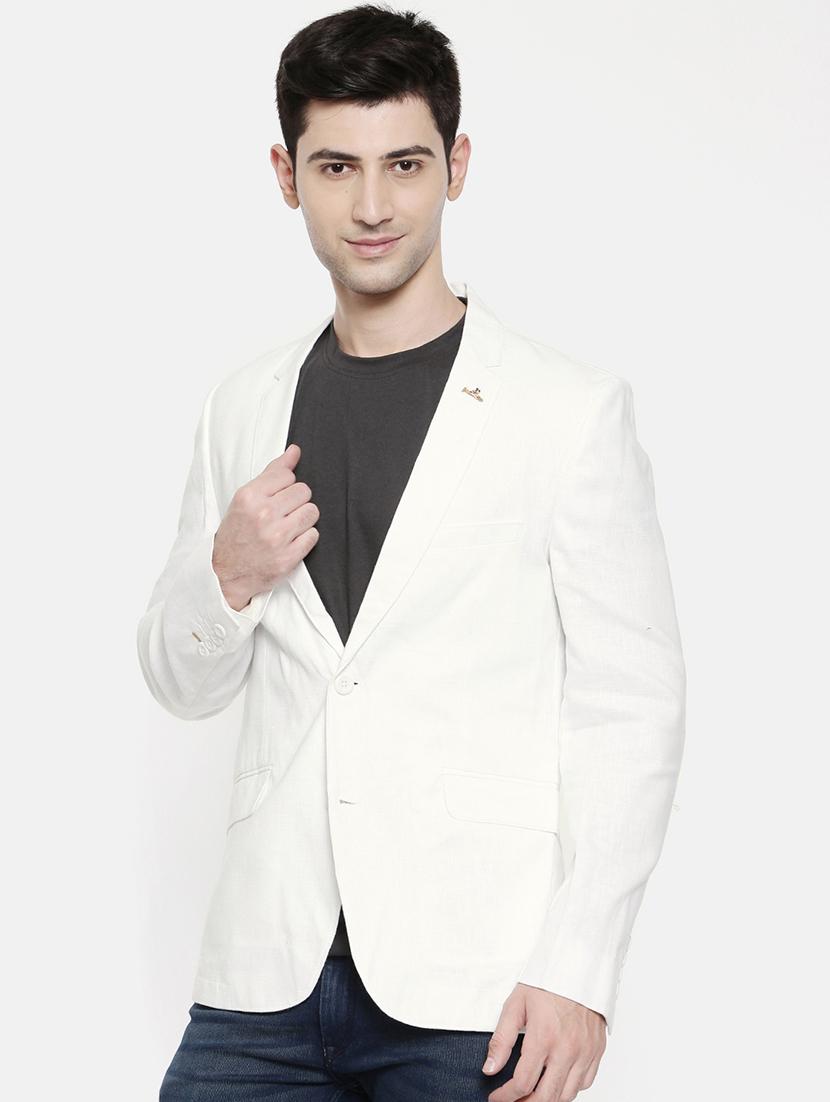 white cotton single breasted blazer - 15731671 - Zoom Image - 2