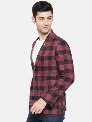 red cotton single breasted blazer - 15731672 - Standard Image - 2