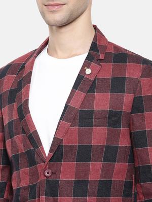 red cotton single breasted blazer - 15731672 - Standard Image - 5