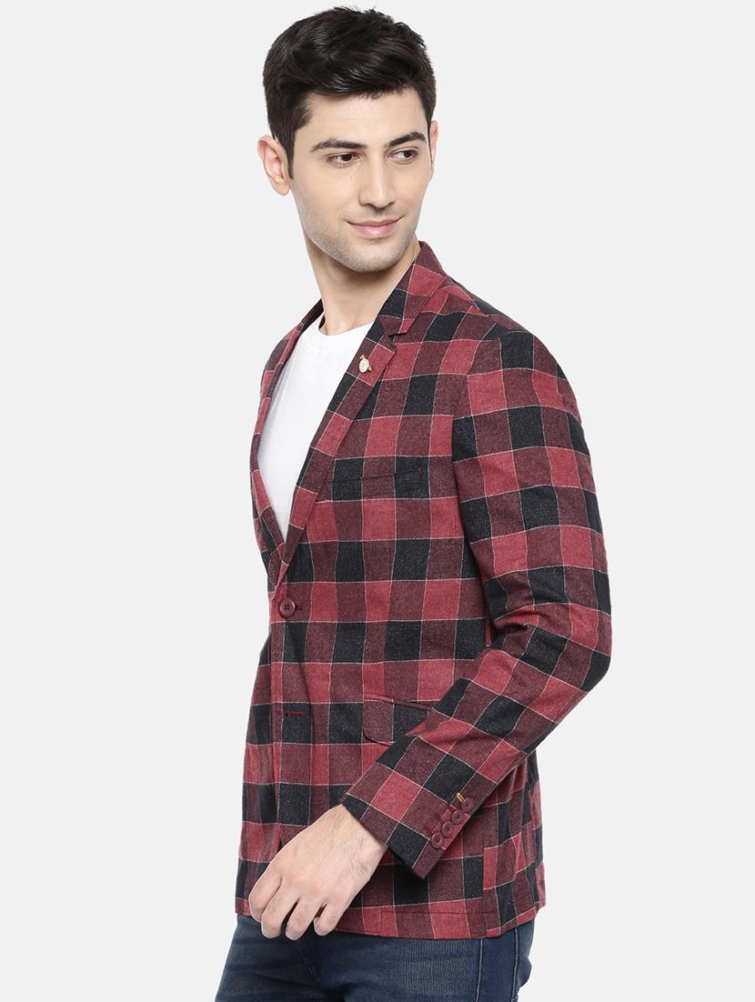 red cotton single breasted blazer - 15731672 - Zoom Image - 2