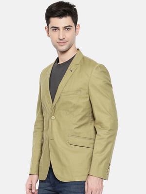 green cotton single breasted blazer - 15731674 - Standard Image - 2