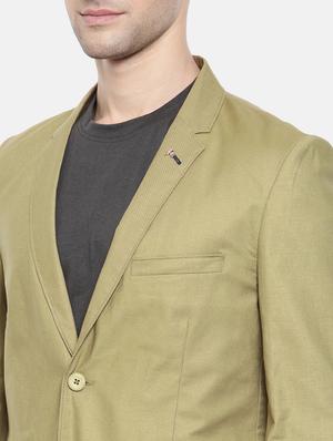 green cotton single breasted blazer - 15731674 - Standard Image - 5
