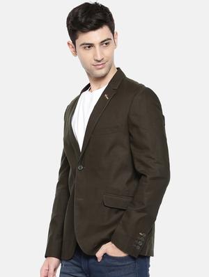 grey cotton single breasted blazer - 15731675 - Standard Image - 2