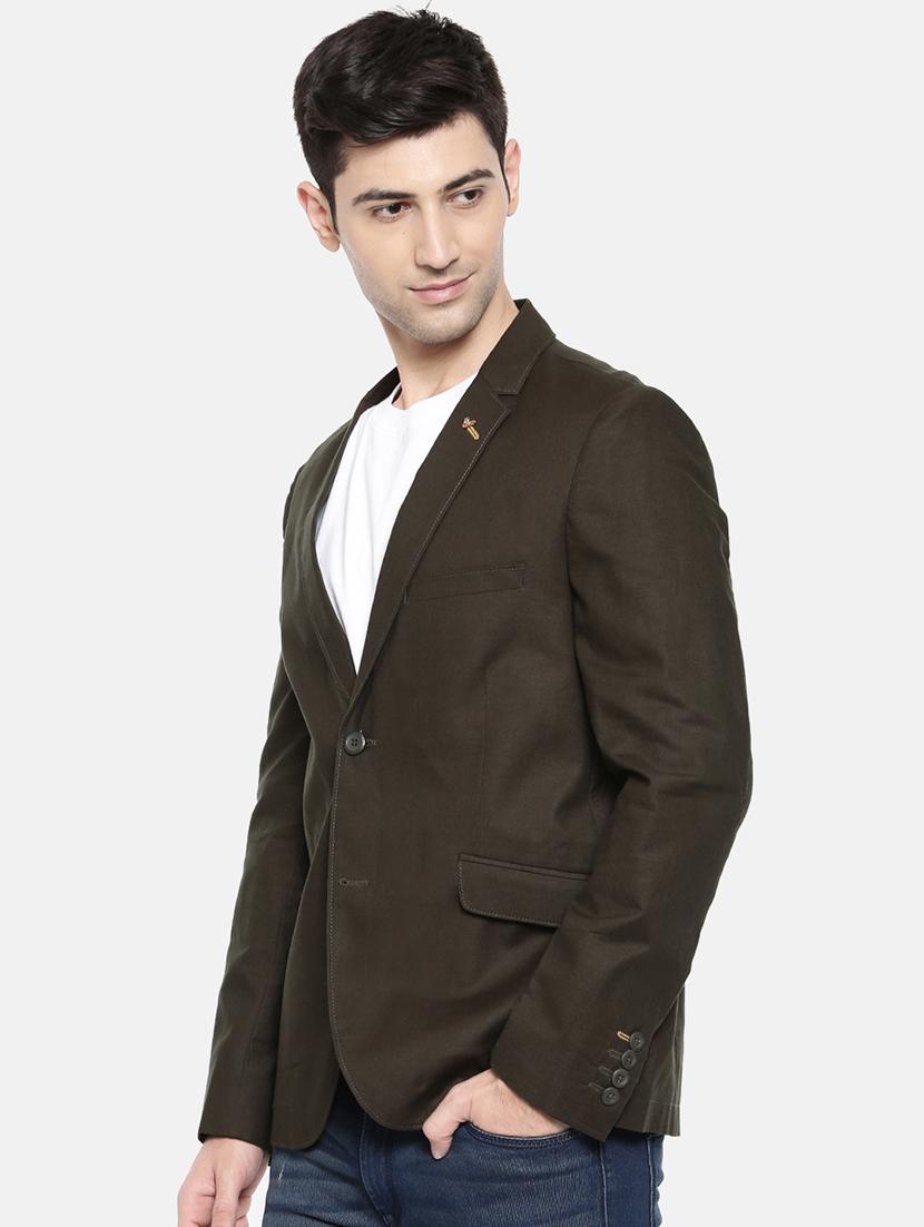 grey cotton single breasted blazer - 15731675 - Zoom Image - 2