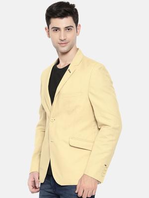 beige cotton single breasted blazer - 15731677 - Standard Image - 2