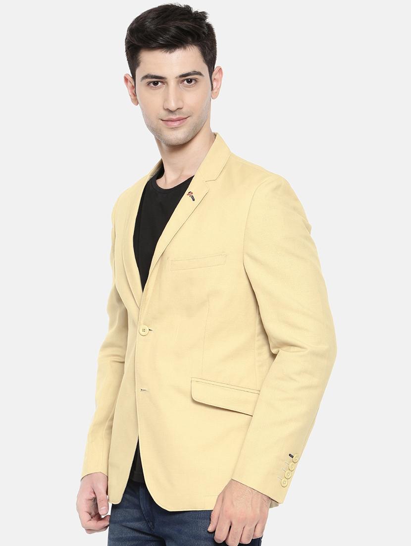 beige cotton single breasted blazer - 15731677 - Zoom Image - 2