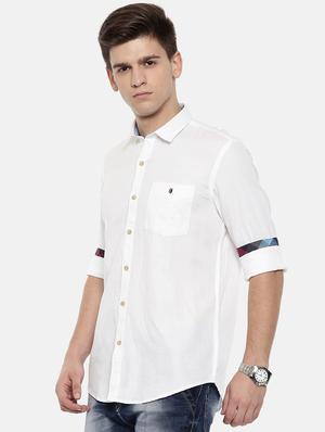 white cotton casual shirt - 15731788 - Standard Image - 2