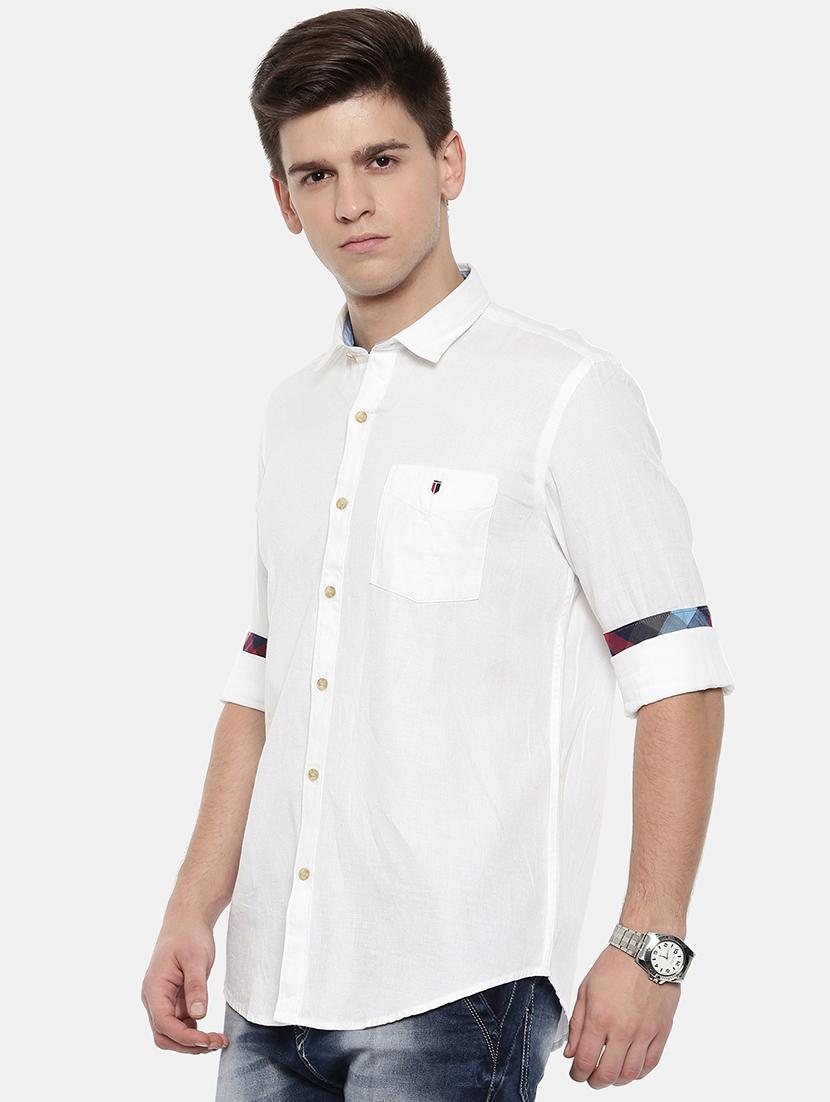 white cotton casual shirt - 15731788 - Zoom Image - 2