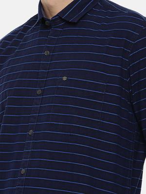 navy blue cotton casual shirt - 15731789 - Standard Image - 5