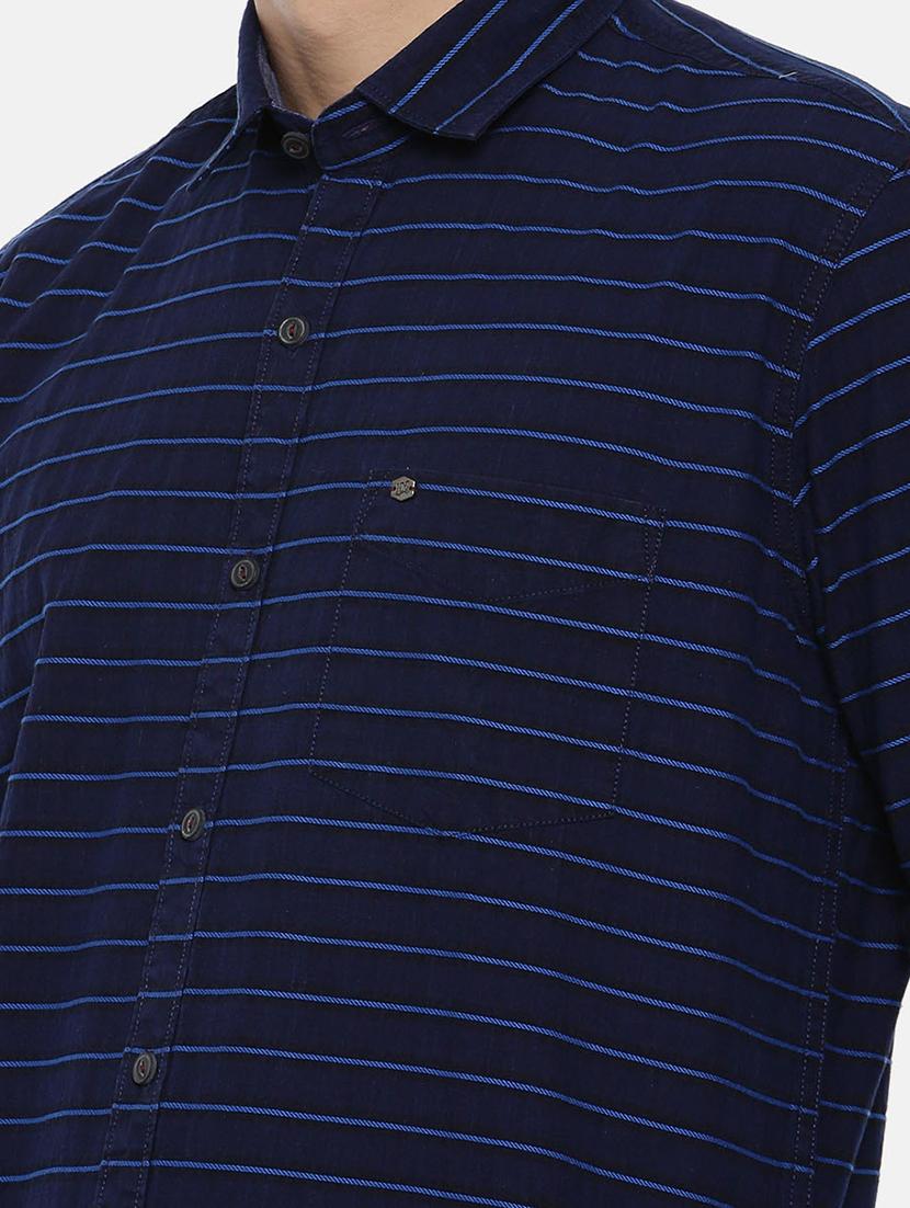 navy blue cotton casual shirt - 15731789 - Zoom Image - 5