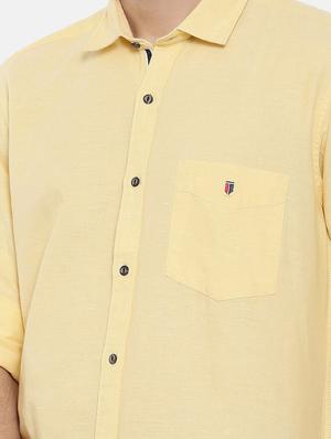yellow cotton casual shirt - 15731793 - Standard Image - 5