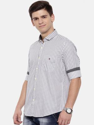 grey cotton casual shirt - 15731796 - Standard Image - 2