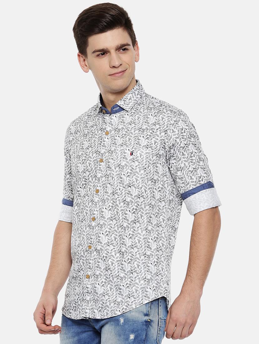 grey cotton blend casual shirt - 15731799 - Zoom Image - 2