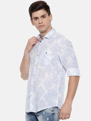blue linen casual shirt - 15731800 - Standard Image - 2