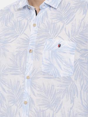 blue linen casual shirt - 15731800 - Standard Image - 5