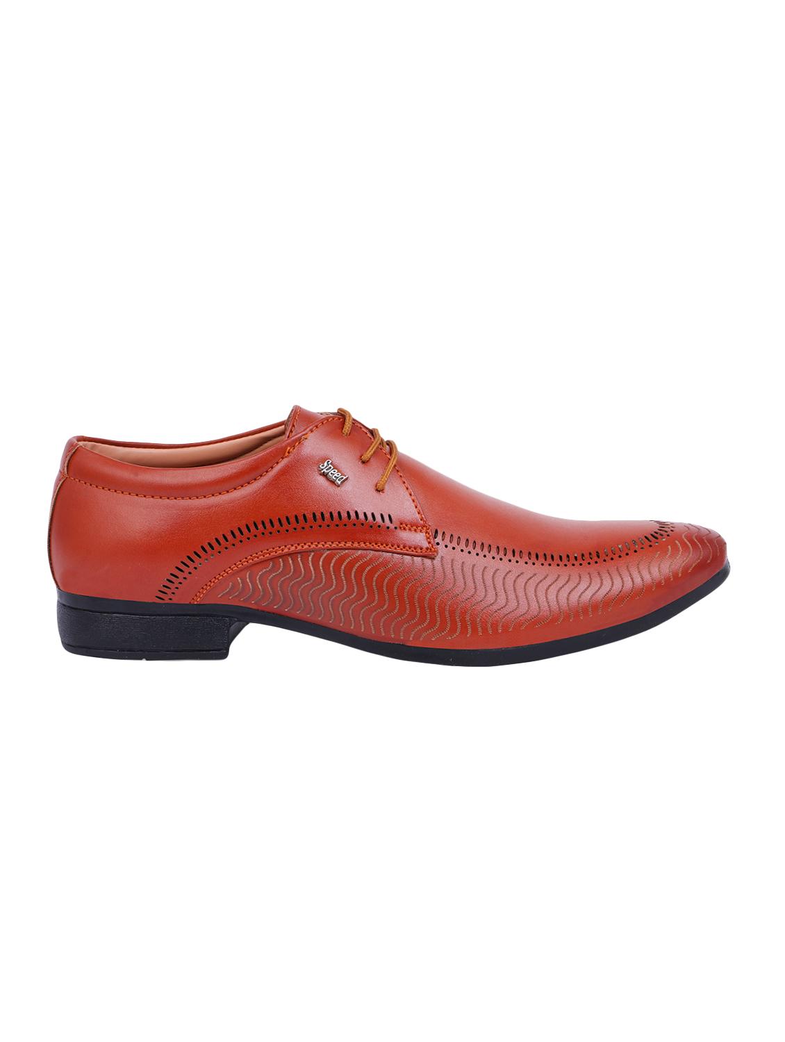 tan leatherette lace-up derbys - 15732985 - Zoom Image - 2