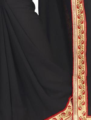 floral lace border saree with blouse - 15733044 - Standard Image - 2