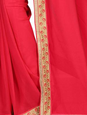 floral lace border saree with blouse - 15733045 - Standard Image - 2