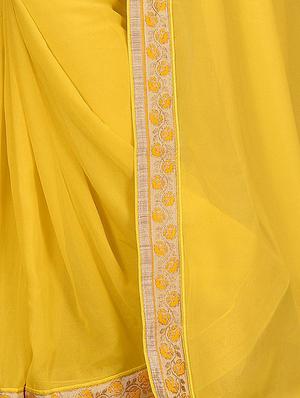 floral lace border saree with blouse - 15733051 - Standard Image - 2