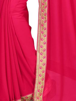 floral lace border saree with blouse - 15733056 - Standard Image - 2