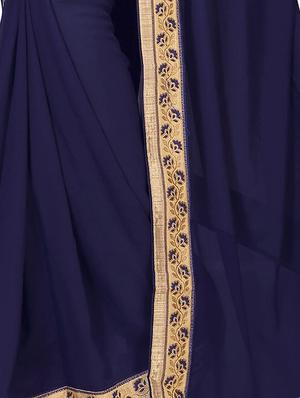floral lace border saree with blouse - 15733061 - Standard Image - 2