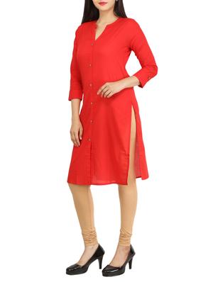 Straight solid kurta - 15733078 - Standard Image - 2