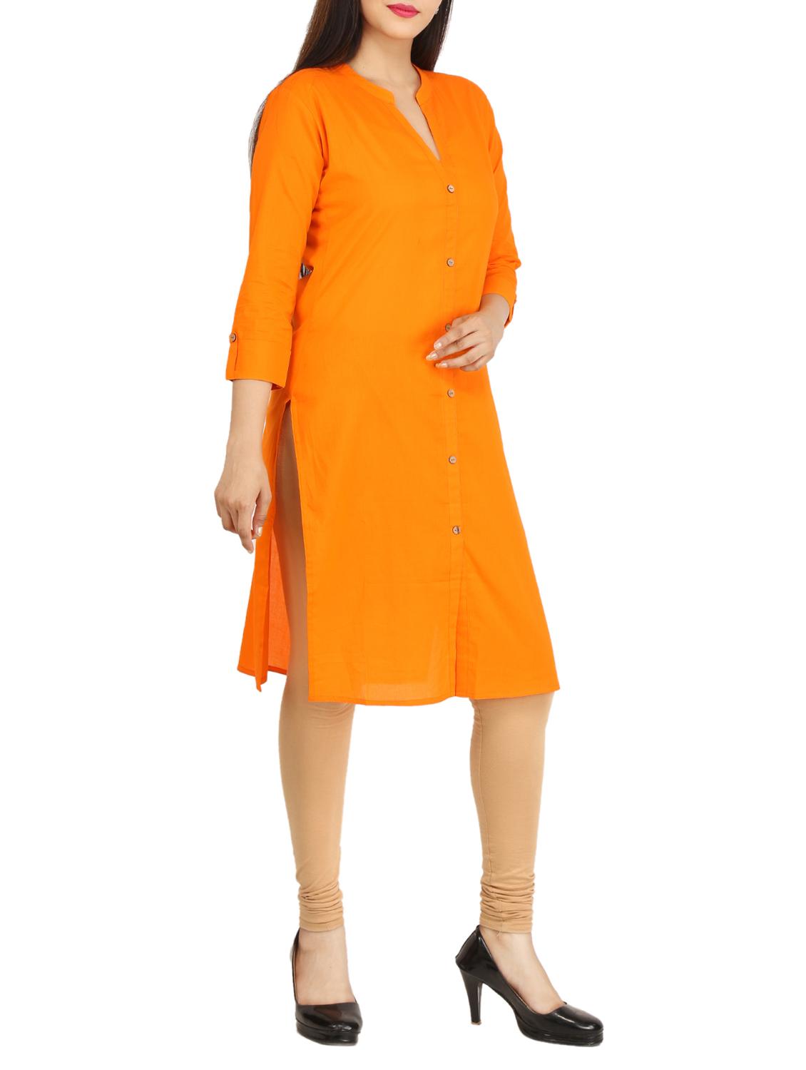 Straight solid kurta - 15733083 - Zoom Image - 2