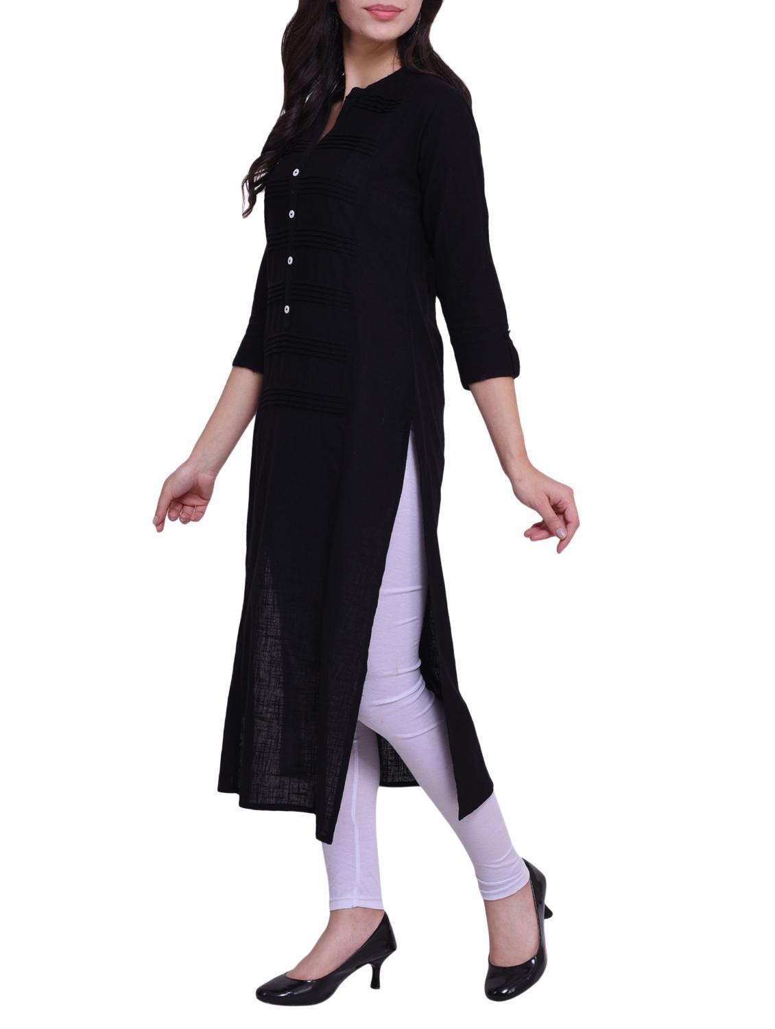 Straight solid kurta - 15733090 - Zoom Image - 2