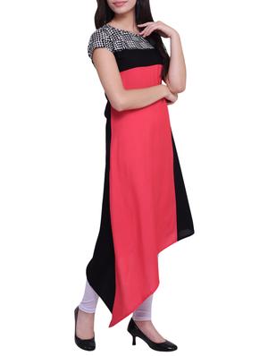 Color block asymmetric kurta - 15733169 - Standard Image - 2