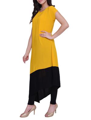 Color block asymmetric kurta - 15733171 - Standard Image - 2