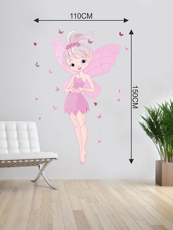 Rawpockets Wall Decals ' Angel n Butterfly ' Wall stickers (PVC Vinyl) Multicolour - 15733195 - Zoom Image - 2