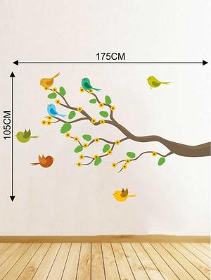 Rawpockets Wall Decals ' Colorful Birds n Tree ' Wall stickers (PVC Vinyl) Multicolour - 15733199 - Standard Image - 2
