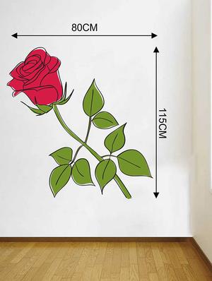 Rawpockets Wall Decals ' Rose Flower ' Wall stickers (PVC Vinyl) Multicolour - 15733200 - Standard Image - 2